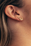 Zirconia Clover Earrings - White Rhodium Filled