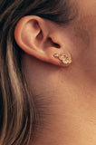 Zirconia Clover Earrings - 18k Gold Filled