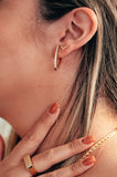 Zirconia V Hoop Earrings - 18k Gold Filled