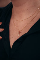 Heart Delicate Chain Choker Necklace - 18k Gold Filled