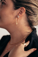 Large V Hoop Earrings - 18k Gold Filled