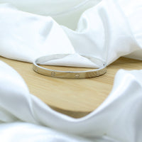 Love Bangle Bracelet - White Rhodium Filled