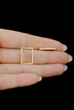Zirconia Square Hoop Earrings - 18k Gold Filled