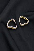 Zirconia Heart Hoop Earrings - 18k Gold Filled