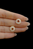 Zirconia 2 Lines Circle Earrings - 18k Gold Filled