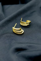 Zirconia 3 Lines Ear Hook Earrings - 18k Gold Filled
