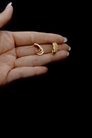Zirconia 3 Lines Ear Hook Earrings - 18k Gold Filled