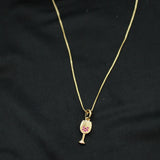 Glass of Wine Necklace - 18k Gold Filled