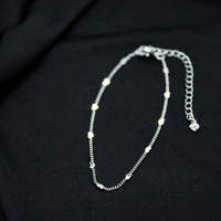 Heart Delicate Chain Bracelet - White Rhodium Filled