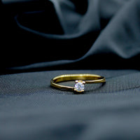 Timeless Solitaire Ring - 18k Gold Filled