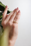 Olive Zirconia Ring - 18k Gold Filled