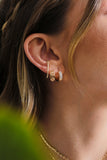 Heart Details Hoop Earrings - 18k Gold Filled