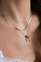Custom Heart Kids Necklace - 18k Gold Filled