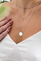 Small Cubic Zirconia Necklace - White Rhodium Filled