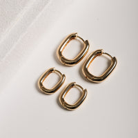Medium Style Oval Hoop Earrings - 18k Gold Filled