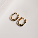 Medium Style Oval Hoop Earrings - 18k Gold Filled