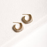 Cubic Zirconia Style Hoop Earrings - 18k Gold Filled