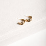 Small 3 lines Hoop Earrings - 18k Gold Filled