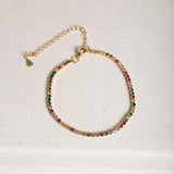 Multicolor Delicate Riviera Bracelet - 18k Gold Filled