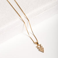 Cubic Zirconia 3 Arrow Necklace - 18k Gold Filled