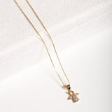 Cubic Zirconia Boy Necklace - 18k Gold Filled