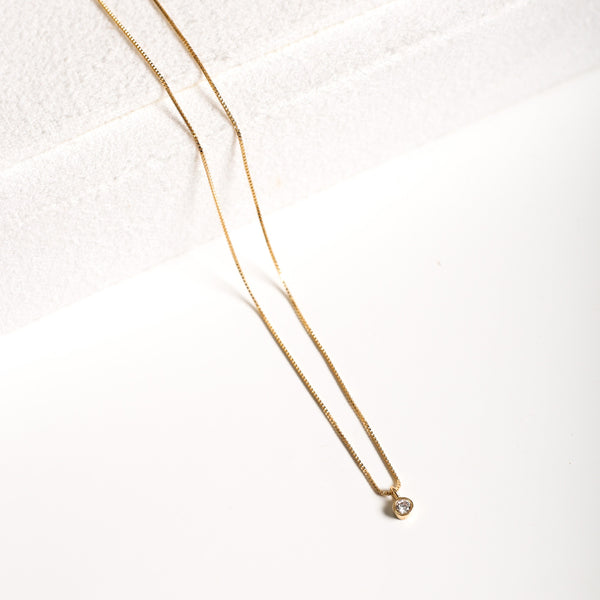Small Cubic Zirconia Necklace - 18k Gold Filled