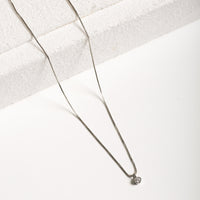 Small Cubic Zirconia Necklace - White Rhodium Filled