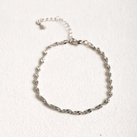 Singapore Chain Bracelet - White Rhodium Filled
