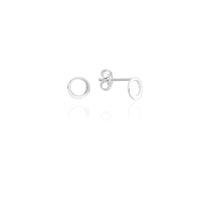Circle Shape Stud Earrings - 925 Silver