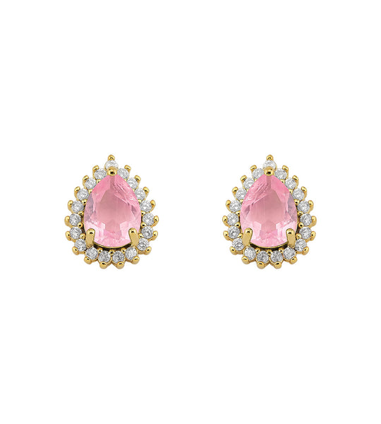 Light Pink Crystal Fusion Drop Earring - 18k Gold Filled