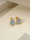 Blue Crystal Fusion Drop Earrings - 18k Gold Filled