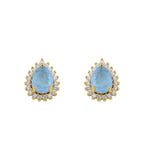 Blue Crystal Fusion Drop Earrings - 18k Gold Filled