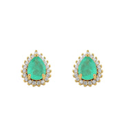 Emerald Green Crystal Fusion Drop Earring - 18k Gold Filled