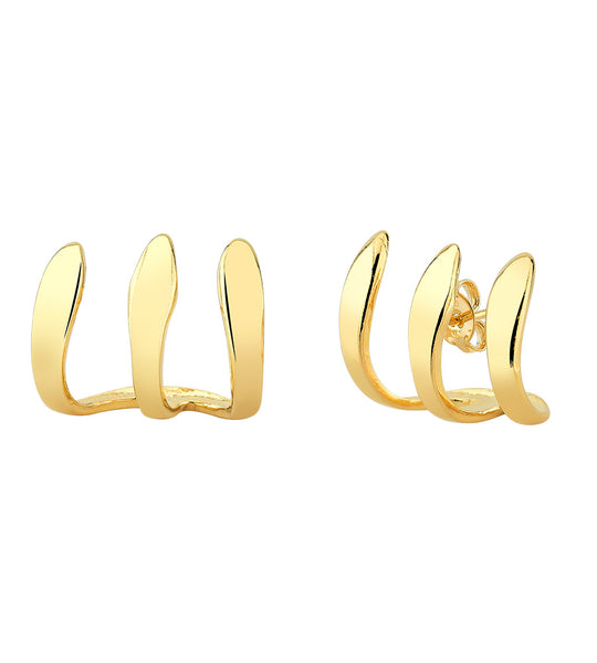 Three-Strand Clasp Earring - 18k Gold Filled