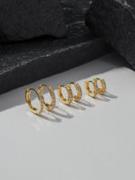 CZ Hoop Earrings Set- 18k Gold Filled