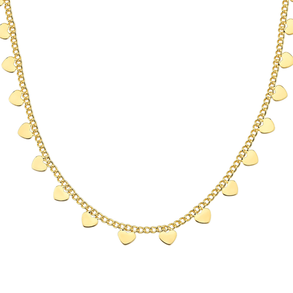 Heart Plate Choker Necklace- 18k Gold Filled