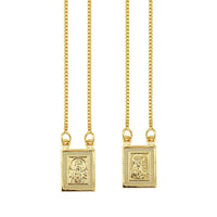 Jesus and Our Lady of Mount Carmel Scapular Necklace - 18k Gold Filled