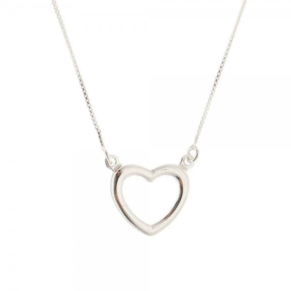 Line Heart Necklace - 925 Silver