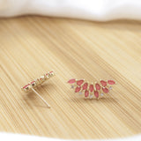Lady Sparkling Garnet Earrings - 18k Gold Filled