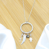 Amulet Necklace - White Rhodium Filled