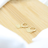 Leaf Pendant Hoop Earrings - 18k Gold Filled