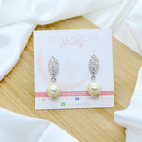 Pearl Teardrop Earring - White Rhodium Filled
