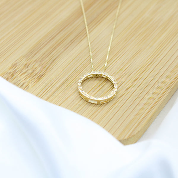 Zirconia Ring Necklace - 18k Gold Filled