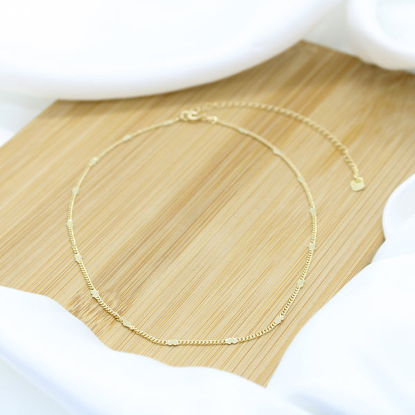 Heart Choker Necklace - 18k Gold Filled