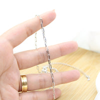 Link Chain Choker Necklace - White Rhodium Filled