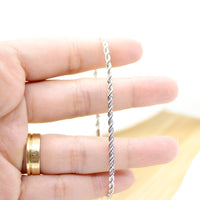 Rope Chain Bracelet - White Rhodium Filled