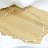 Zirconia White Tennis Necklace Choker - 18k Gold Filled