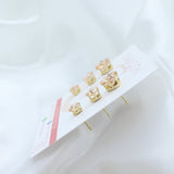 Champagne Cubic Zirconia Heart Stud Earrings - 18k Gold Filled