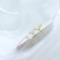 White Cubic Zirconia Stud Earrings - 18k Gold Filled