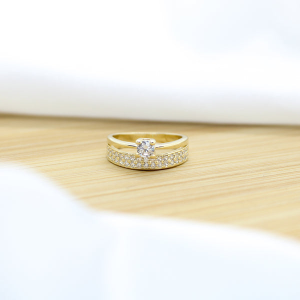 Sparkling Double Ring - 18k Gold Filled